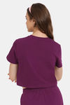Rosaline Crop Length Loungewear Top - Plum Caspia — thumbnail 3